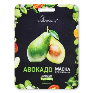Тканинна маска для обличчя Via Beauty з олією авокадо - Photo 1