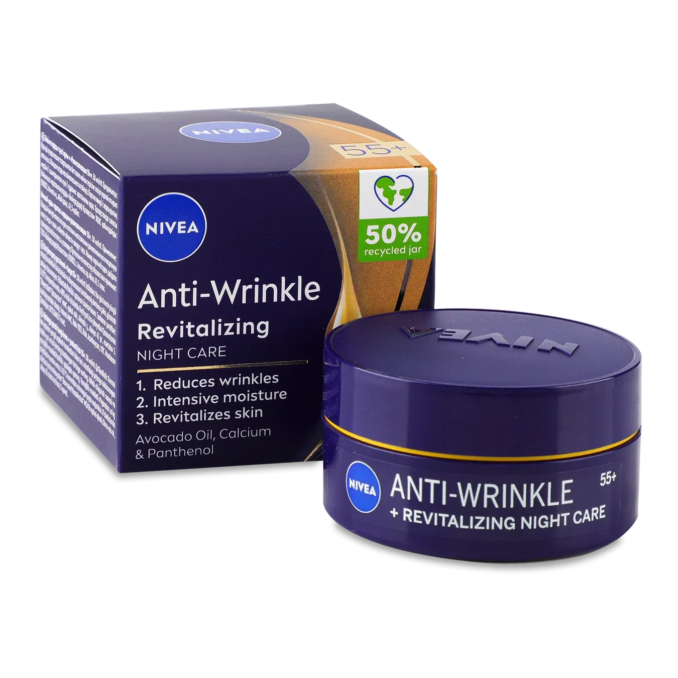 Крем для обличчя Nivea Anti-Wrinkle 55+ нічний - Фото 1