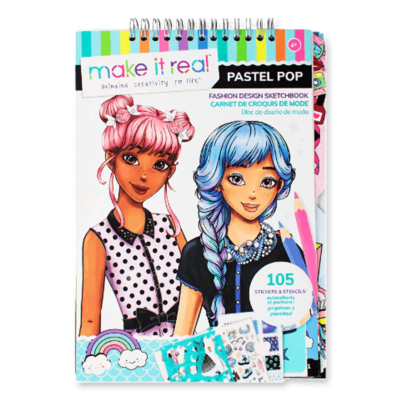 Блокнот Make it Real Модна вечірка з трафаретами MR3205 - Фото 1