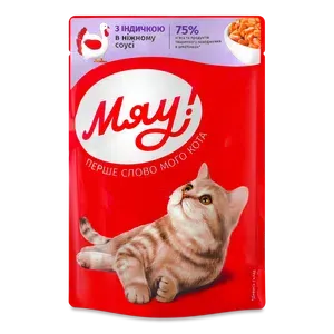 Корм для котів Мяу! з індичкою в ніжному соусі - Photo 1