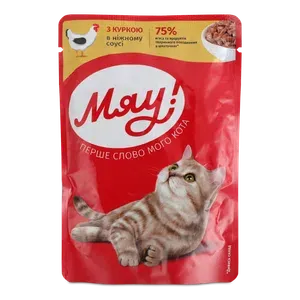 Корм для котів Мяу! з куркою в ніжному соусі - Photo 1