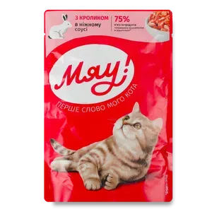 Корм для котів Мяу! з кроликом в ніжному соусі - Photo 1