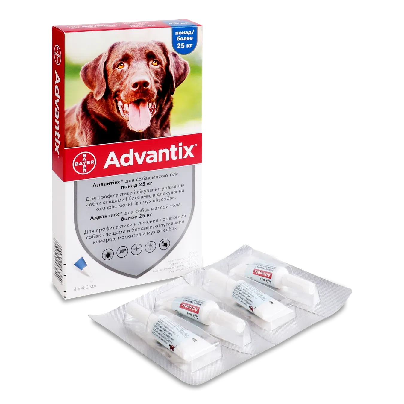 Краплі для собак Advantix Bayer більше 25 кг - Фото 1