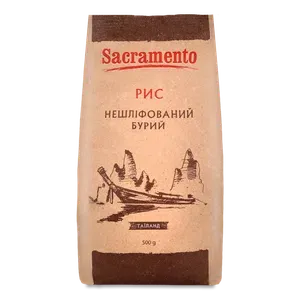 Рис Sacramento нешліфований бурий - Фото 1