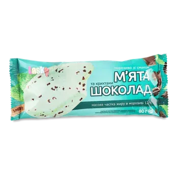 Морозиво Laska м'ята та крихти шоколаду ескімо - Фото 1