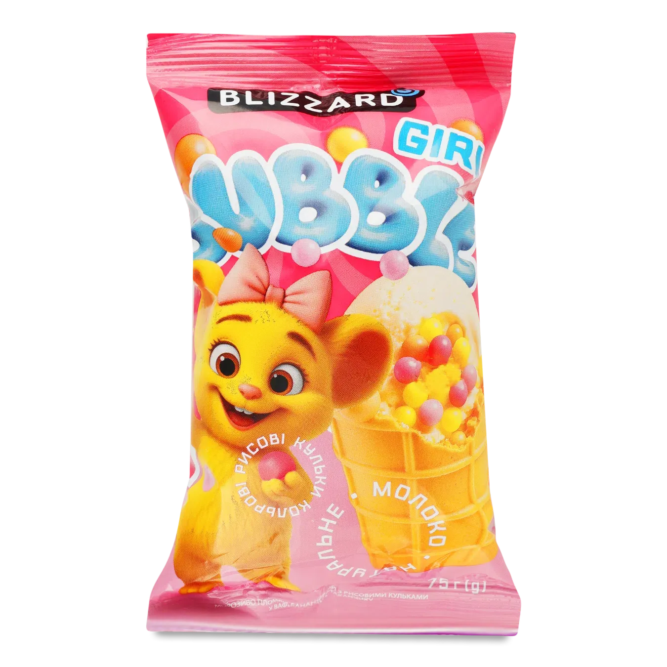 Морозиво Blizzard пломбір банан з рисовими кульками у вафельному стаканчику - Фото 1