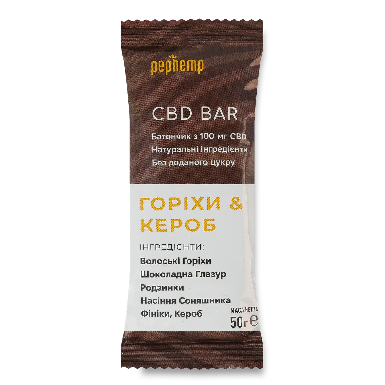 Батончик Pephemp CBD горіхи & кероб - Фото 1