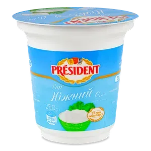 Крем сирковий President Сир ніжний нежирний 0,2% - Photo 1