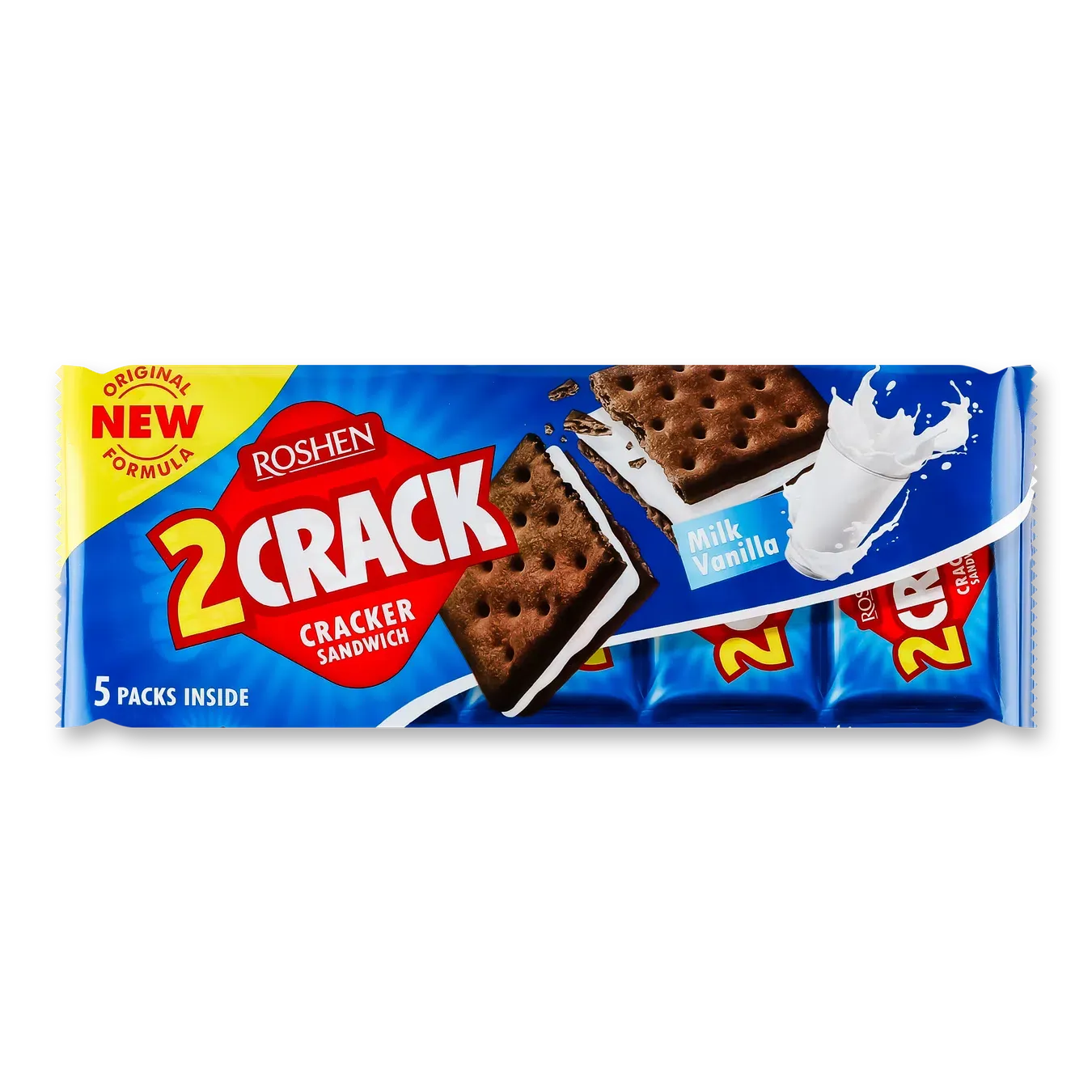 Крекер Roshen 2 CRACK з молочно-ванільною начинкою - Фото 1