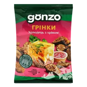 Сухарики житні Gonzo зі смаком холодцю з хріном - Photo 1