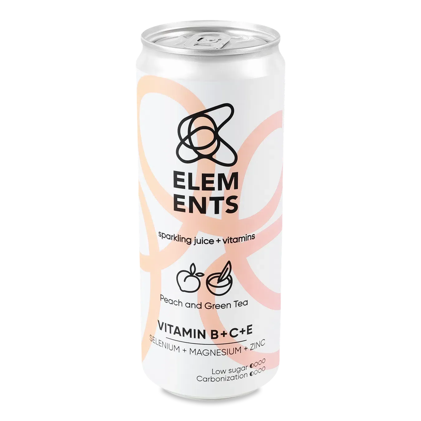 Напій соковий Elements зі смаком персика та зеленого чаю з/б - Фото 1