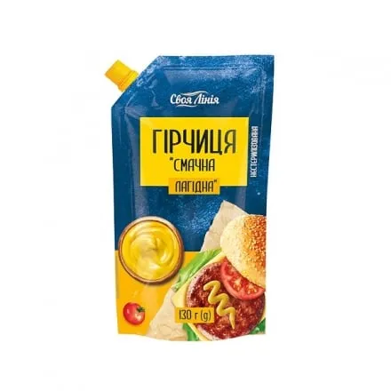 Гірчиця 130 г Своя лінія Смачна лагідна д/пак - Photo 1