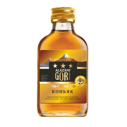 Коньяк 0,09 л Alazani Gori ординарний три зірочки 40% ск/пл України - Photo 1