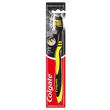Щітка зубна Colgate Зигзаг з деревним вугіллям середньої жорскості - Photo 1