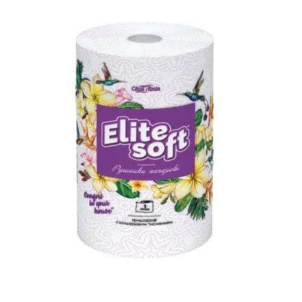 Рушник паперовий 1 шт Своя лінія тришаровий з кольоровим тисненням - Фото 1