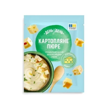 Картопляне пюре 37 г День у День швидкого приготування з ароматом сиру м/уп - Photo 1