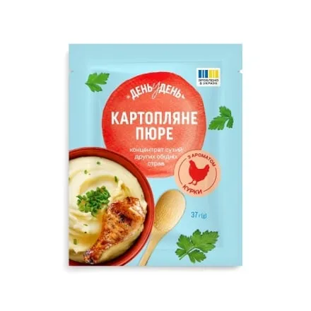 Картопляне пюре 37 г День у День швидкого приготування з ароматом курки м/уп - Photo 1