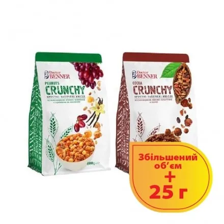 Кранчі 400 г Dr.Benner (з арахісом, з какао) - Фото 1