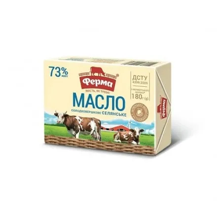 Масло 180 г Ферма солодковершкове селянське 73% - Фото 1
