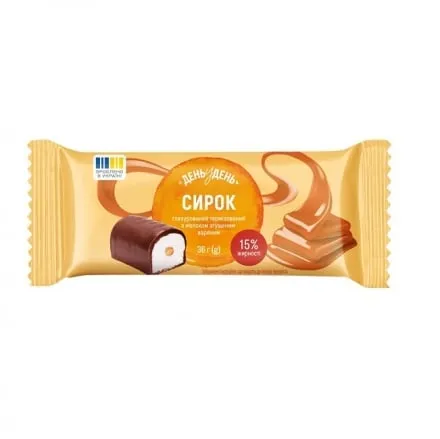 Сирок глазурований 36 г День у День з вареним згущеним молоком 15% фольга - Photo 1