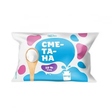 Сметана 200 г Своя лінія 15% п/ет - Photo 1