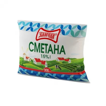 Сметана 200 г Злагода 15% - Photo 1