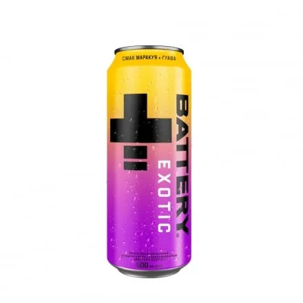 Напій 0,5 л Battery EXOTIC бeзaлкoгoльний eнepгeтичний гaзoвaний ж/б - Photo 1