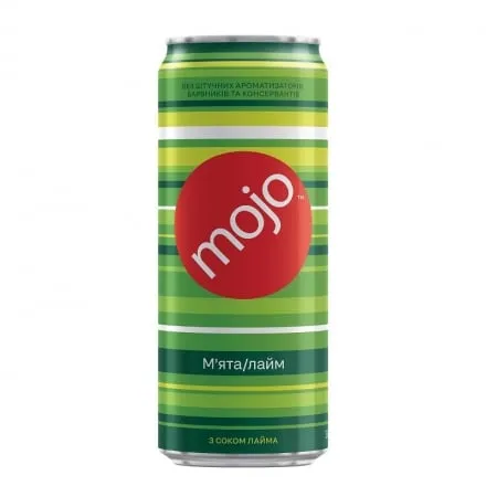 Напій 330 мл Mojo М'ята Лайм безалкогольний сильнoгaзoвaний ж/б - Photo 1