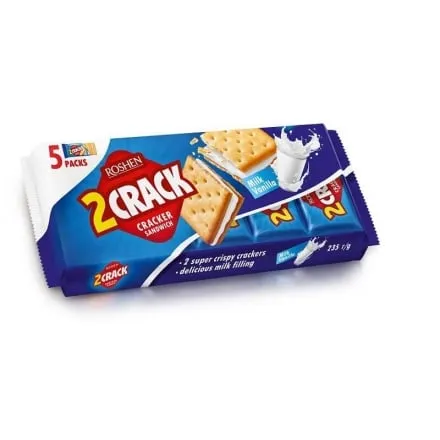 Крeкeр 235 г Рoшeн 2 CRACK з молочно-ванільною начинкoю - Фото 1