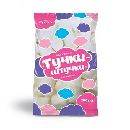 Маршмеллоу 200 г Своя Лінія Тучки-штучки ароматизовані м/уп - Photo 1
