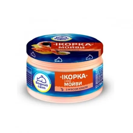Ікорка 160 г Водний Світ продукт з ікрою мойви і м'ясом криля пастеризований ск/банка - Photo 1