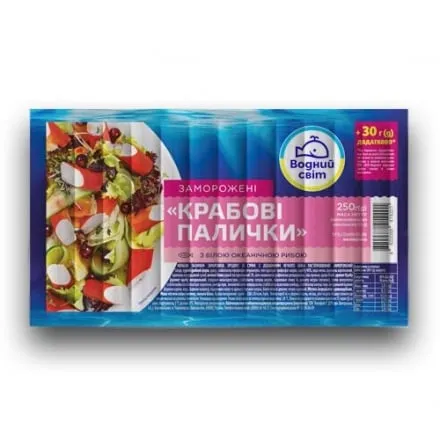 Крабові палички 250 г Водний світ заморожені - Photo 1