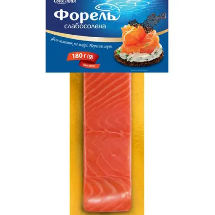 Форель 180г Своя лінія слабосолона філе-шматок зі шкірою - Photo 1