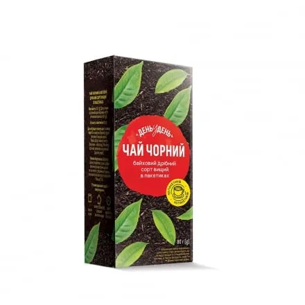 Чай (40 ф/п х 2 г) День у День чорний байховий цейлонський, к/уп - Photo 1