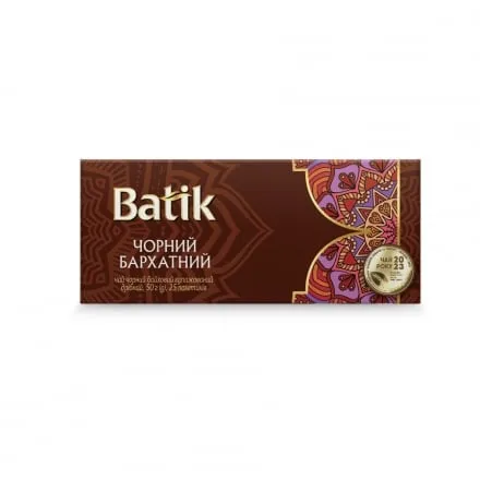 Чай (25 ф/п х 2 г) Batik чорний бархатний з ярликом м/уп - Photo 1