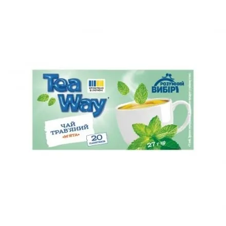 Чай (20 ф/п х 1,35 г) Розумний вибір Tea Way М'ята трав'яний к/уп - Photo 1