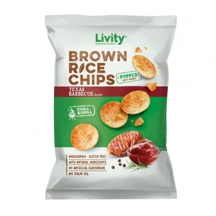 Чипси 60 г Livity з рису зі смаком Техаський барбекю м/уп - Photo 1