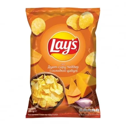 Чіпси 120г Lay's Сир чеддер і цибуля - Photo 1