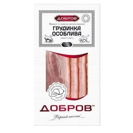 Грудинка 120 г Добров Особлива к/в нарізка вак/упак - Photo 1