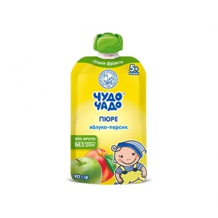 Пюре 90 г Чудо-чадо яблуко-персик з цукром - Photo 1