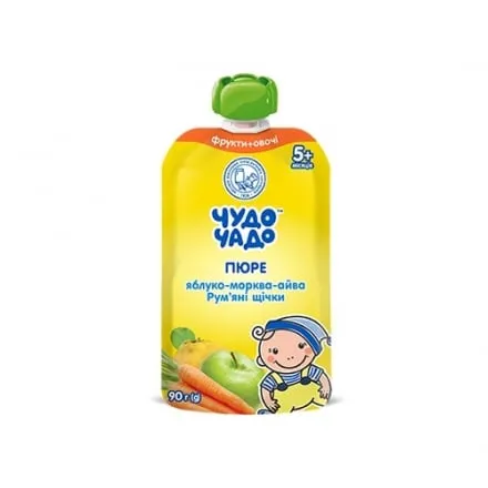 Пюре 90 г Чудо-чадо яблуко, морка, айва з цукром - Photo 1
