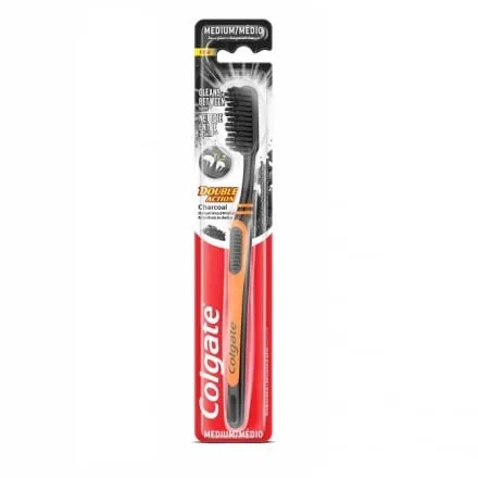 Щітка зубна 1 шт Colgate Double action Charcoal блістер - Photo 1