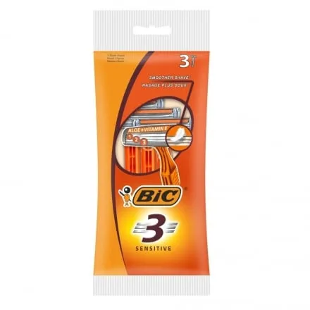 Бритви одноразові 3 шт Bic Sensitive-3 м/уп - Photo 1