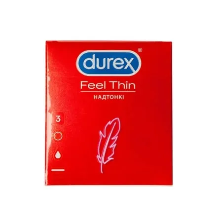 Презервативи 3шт DUREX Feel Thin тонкі - Фото 1