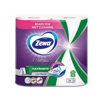 Рушники паперові 2шт Zewa Premium Extra Long Halfsheet м/уп - Фото 1