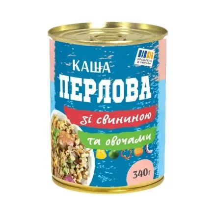 Каша 340 г перлова зі свининою та овочами з/б - Photo 1