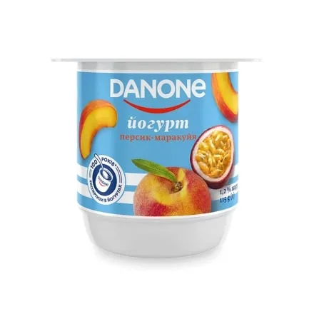 Йогурт 115 г Danone Персик-маракуйя 1,2% п/стакан - Photo 1