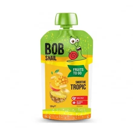 Пюре фруктове 120г Равлик Боб Смузі Тропік дoй/пaк - Photo 1