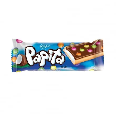 Печиво 33г Papita Coconut з кокосовою начинкою та драже, Туреччина - Photo 1
