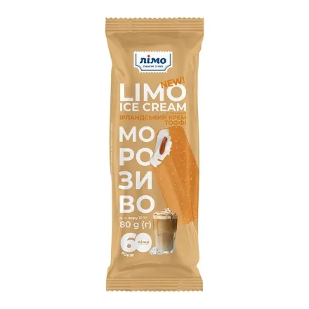 Морозиво 80 г Лімо "LIMO ICE CREAM" зі см. ірландс. крему та наповн. "Тоффі" в глазурі ескімо п/ет - Photo 1
